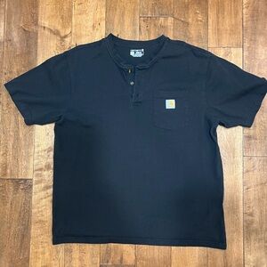 Carhartt Henley Loose Fit Short Sleeve Pocket Tee T shirt L